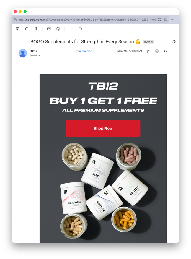 TB12 email hero